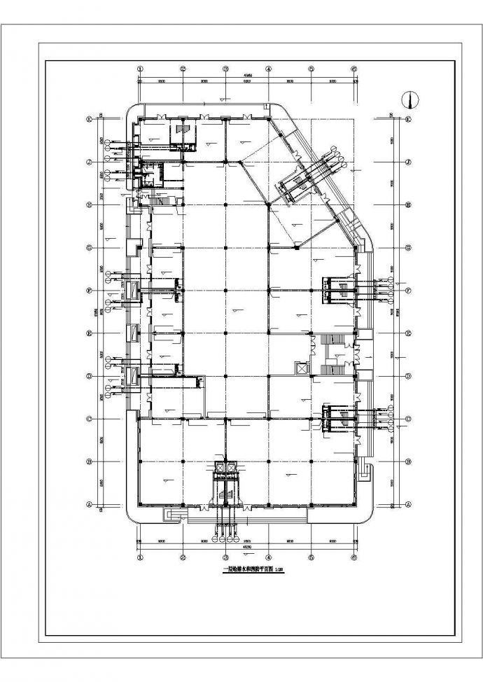 三层农贸市场及地下车库给排水消防cad施工图（甲级设计院）_图1