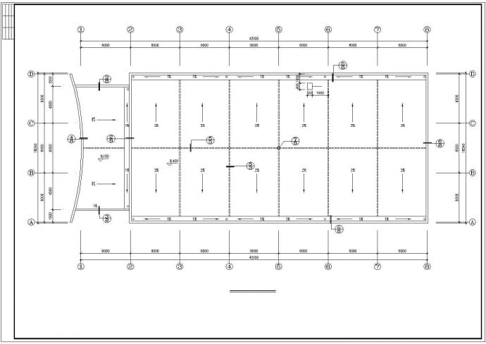 1550平米2层大型食堂建筑设计CAD施工图_图1