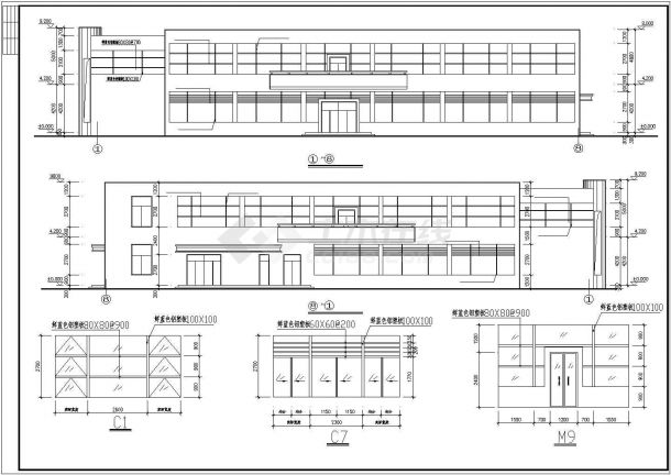 1550平米2层大型食堂建筑设计CAD施工图-图二