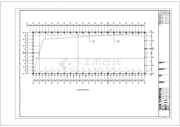 新疆某中小型农贸市场钢结构设计CAD施工图-图一
