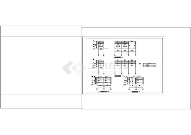 单层轻型钢结构简易房建筑结构cad图纸设计-图二
