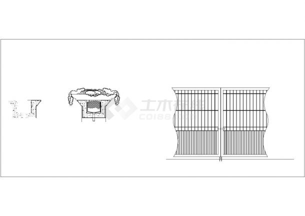 某景区大门入口设计cad建筑施工详图-图二