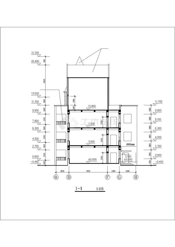 金华市某实验学校3层框架结构教学楼全套建筑设计CAD图纸-图一