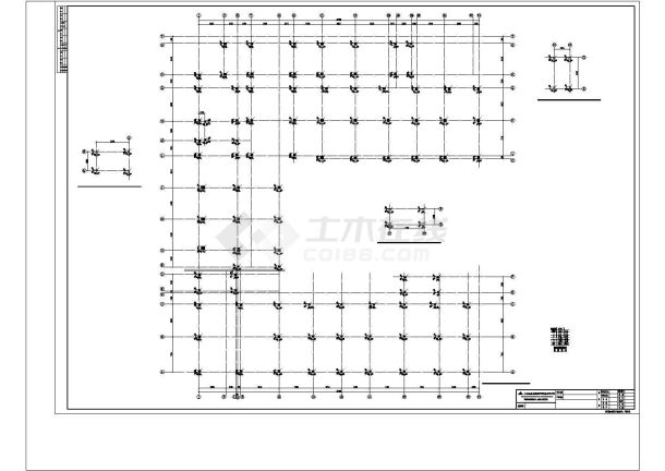 某3层框架结构幼儿园结构设计施工CAD图纸-图一