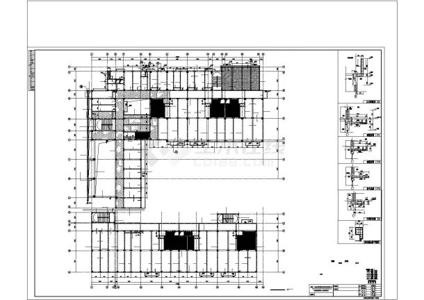 某3层框架结构幼儿园结构设计施工CAD图纸-图二