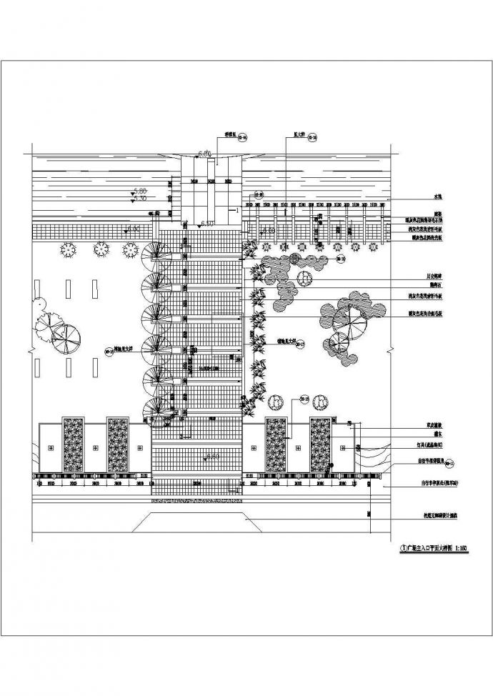 某景观广场主入口设计cad建筑施工详图_图1