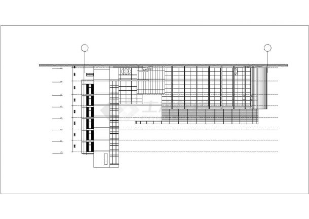 北京市第八中学4层框架结构教学楼全套建筑设计CAD图纸-图一