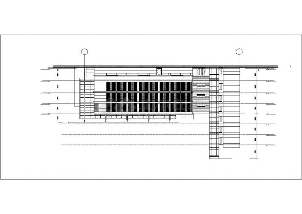 北京市第八中学4层框架结构教学楼全套建筑设计CAD图纸-图二