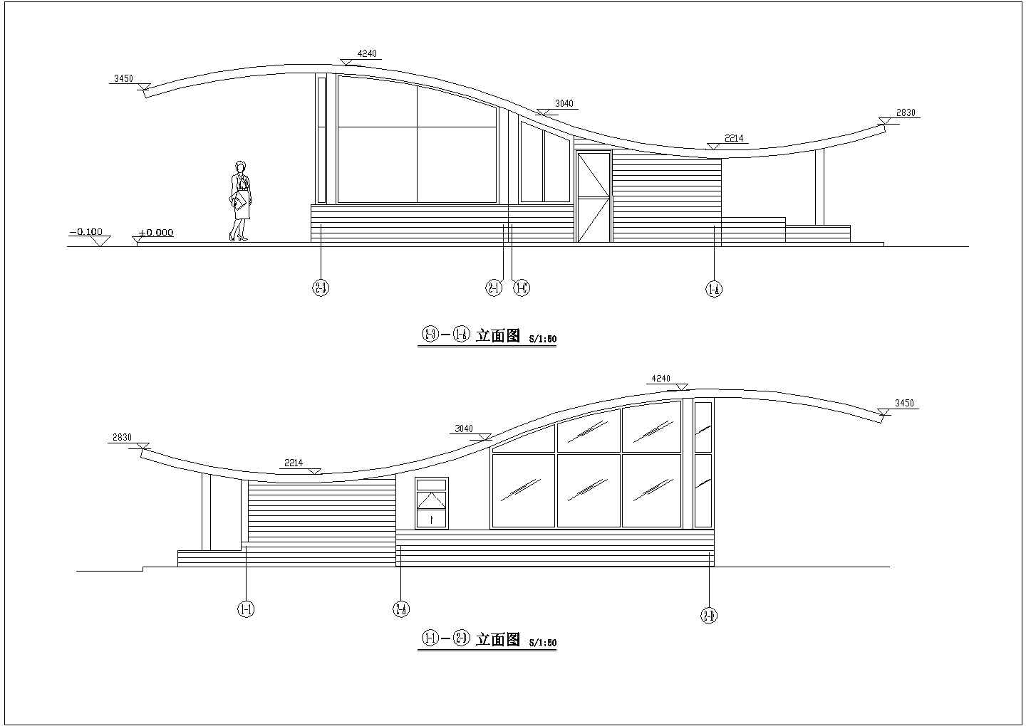 某艺术型景观大门设计cad施工详图