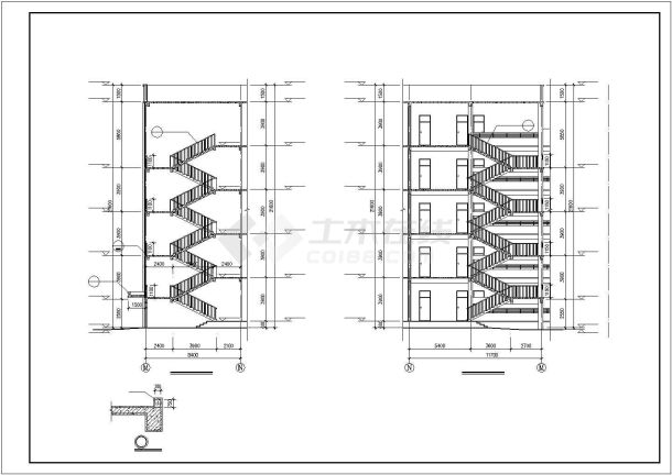 长春市某大学1.3万平米五层框架结构阶梯教学楼建筑设计CAD图纸-图一