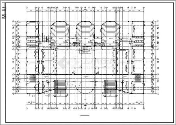 长春市某大学1.3万平米五层框架结构阶梯教学楼建筑设计CAD图纸-图二