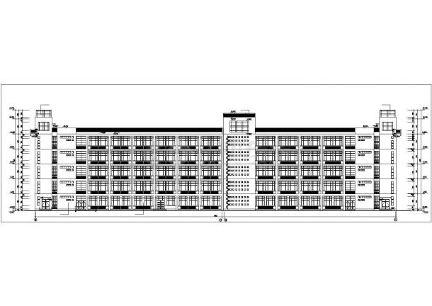 南昌理工大学9900平米五层框架结构一字形教学楼建筑设计CAD图纸-图二