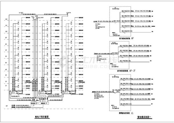 东北小区高层住宅楼电气系统建筑施工设计方案图-图一