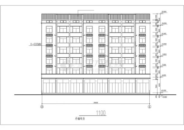 杭州市某拆迁安置小区6层砖混结构住宅楼建筑设计CAD图纸-图一