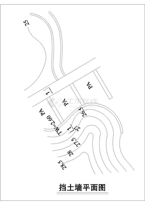 某景观挡土墙设计cad建筑施工大样图-图一