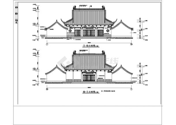 一层财神殿建筑设计图（含大样图）-图二