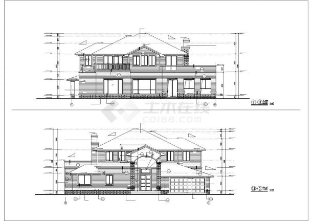 某地区精装独立别墅方案设计施工CAD图纸（含效果图）-图一