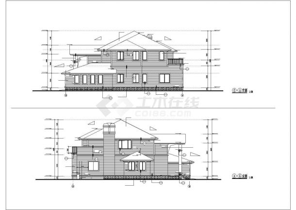 某地区精装独立别墅方案设计施工CAD图纸（含效果图）-图二