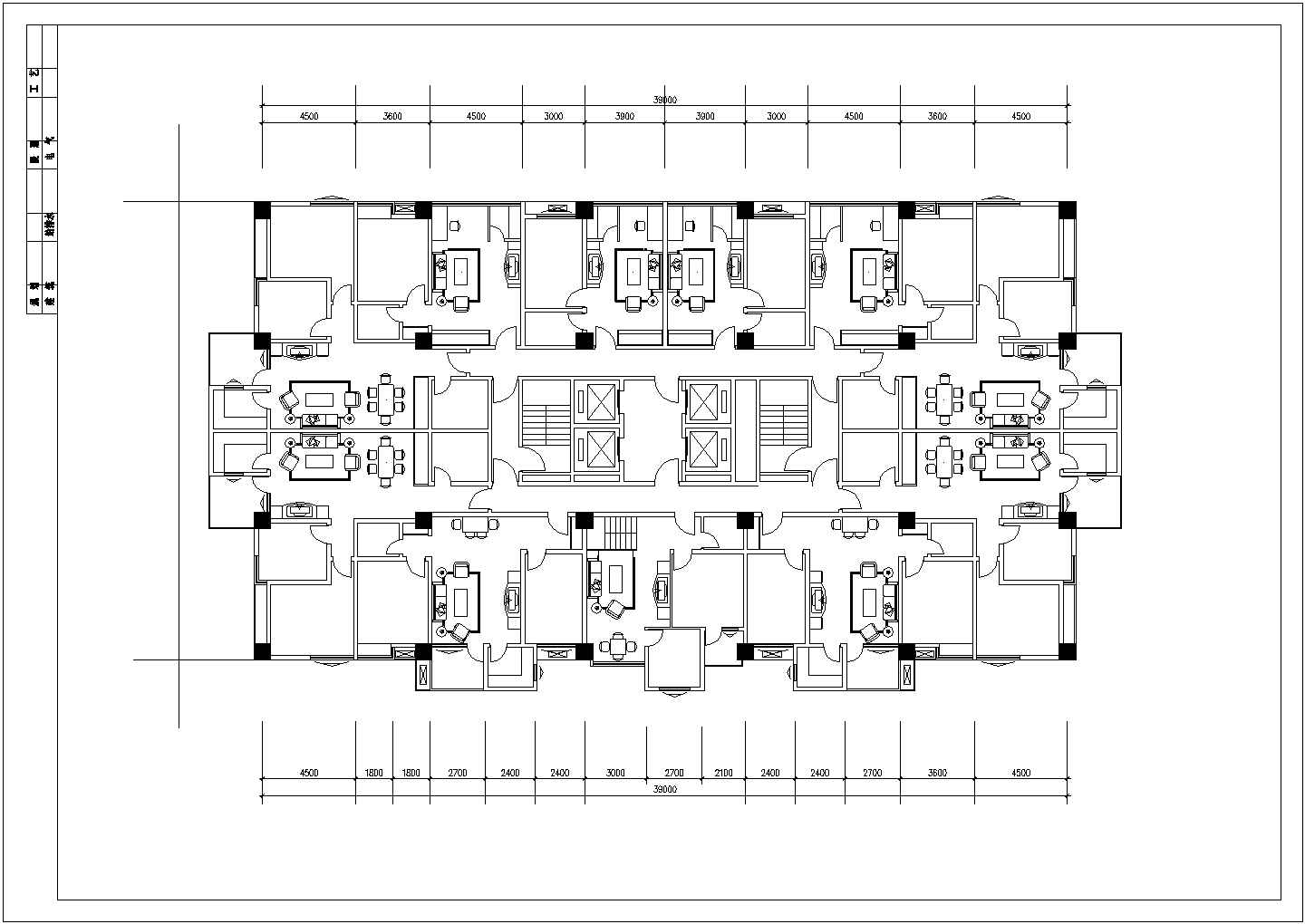 高层住宅平面户型图CAD图纸