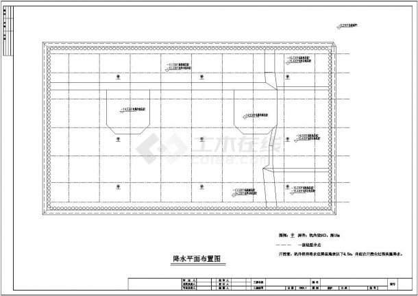 浙江15米深基坑灌注桩加两道内支撑支护cad施工图-图二