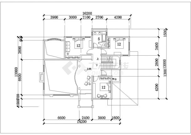 某地区小型住宅建筑户型方案设计施工CAD图纸-图二