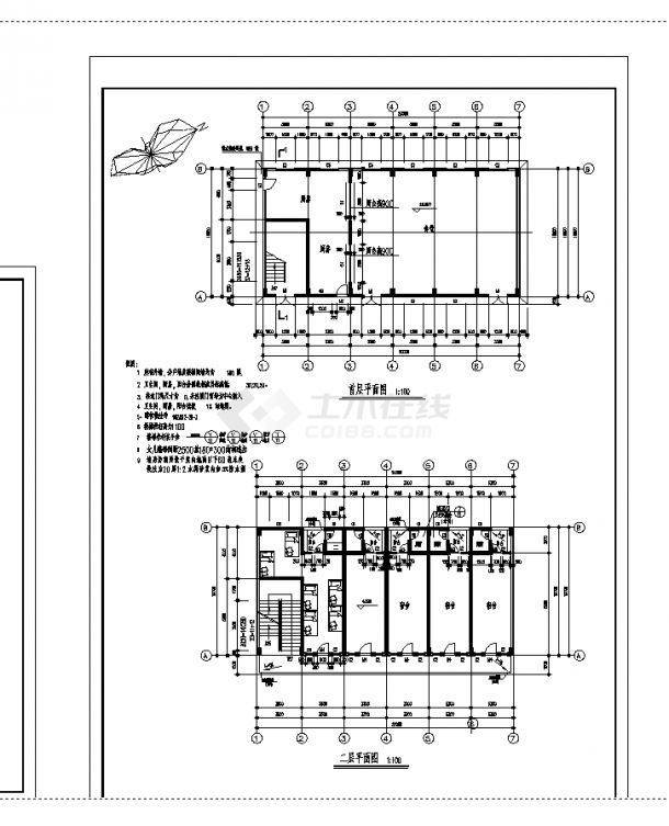 厂房设计_2套电子厂房建筑设计施工cad图纸-图二