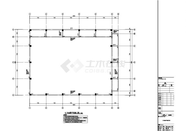 [安徽]地上二层空间网架屋面体育馆结构施工图（含结构平面图）-图一