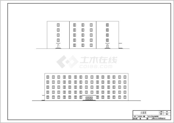 上海市某大型化工厂1万平米5层框架结构综合楼建筑结构设计CAD图纸-图二