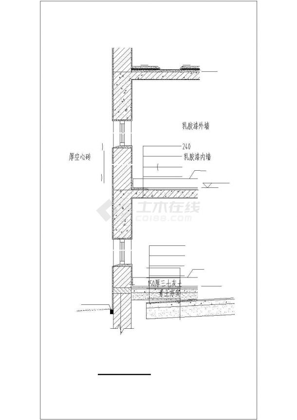郑州京广路某公司6380平6层钢混框架结构办公楼建筑结构设计CAD图纸-图一