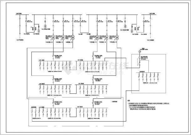 某大型商场10KV变电所设计cad全套电气施工接线图（含设计说明）-图二