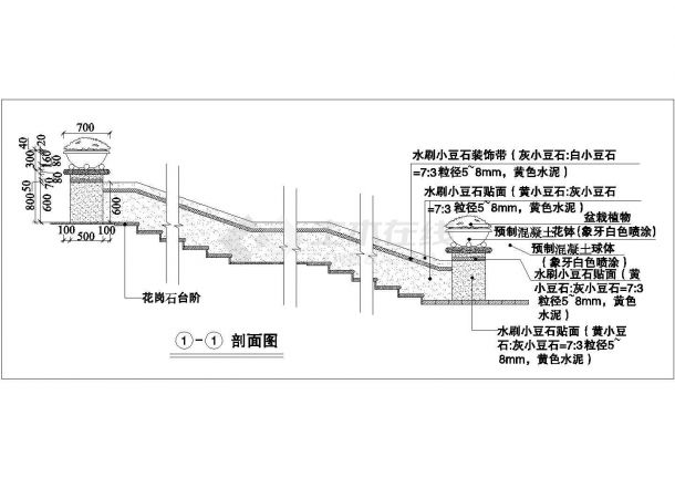 某景观挡墙规划设计cad剖面施工图-图二