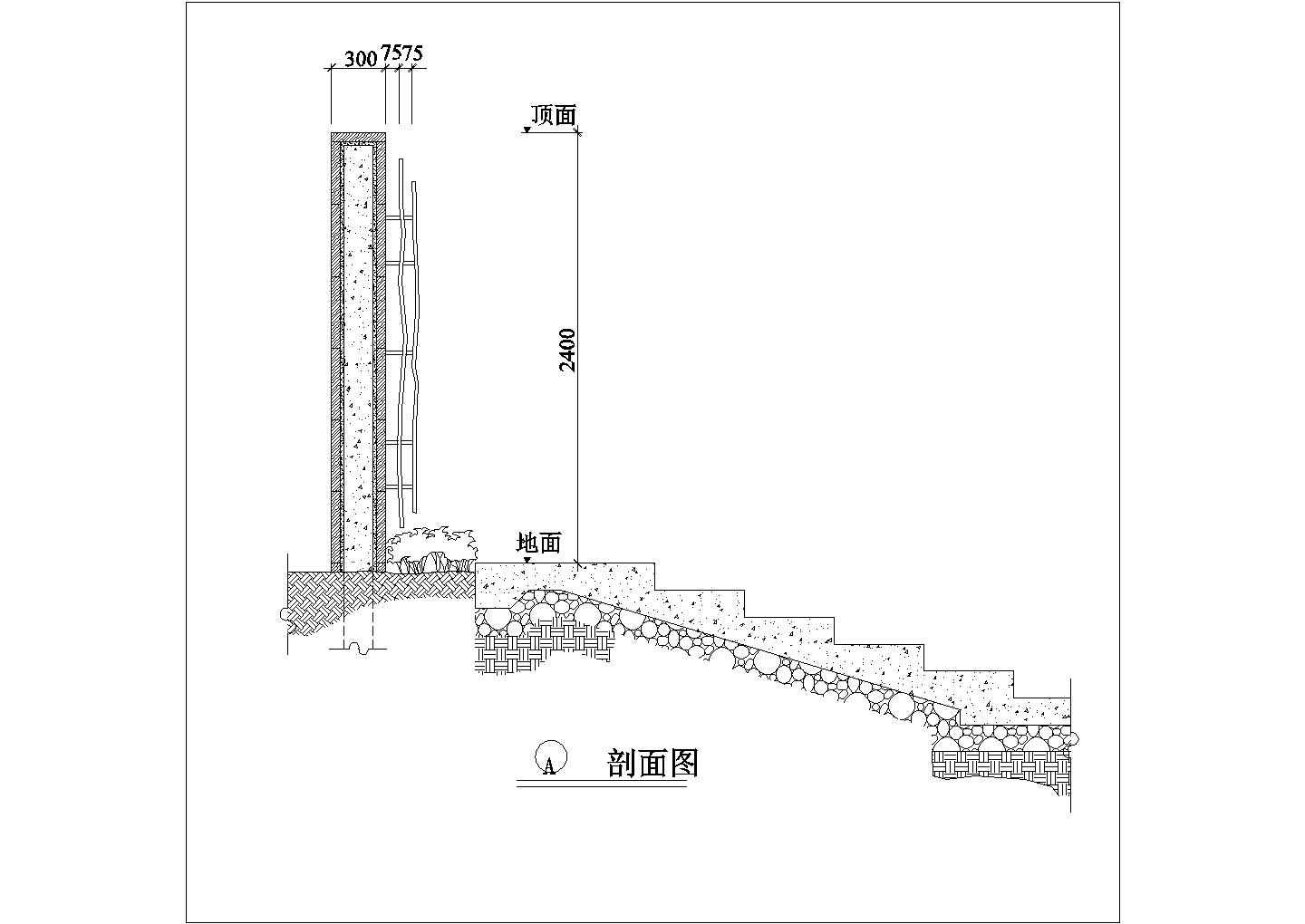 某现代艺术景墙设计cad建筑施工详图