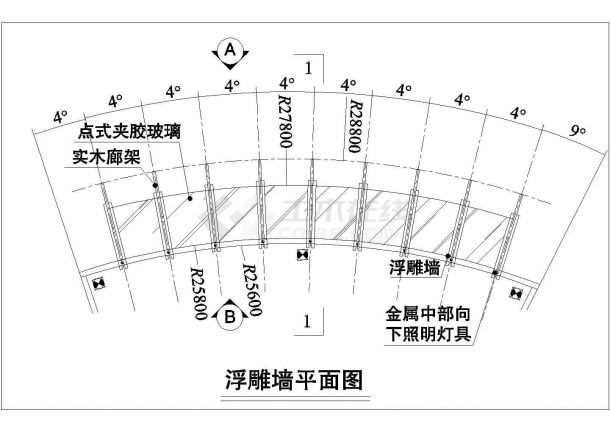 某景观浮雕墙设计cad建筑施工详图-图二