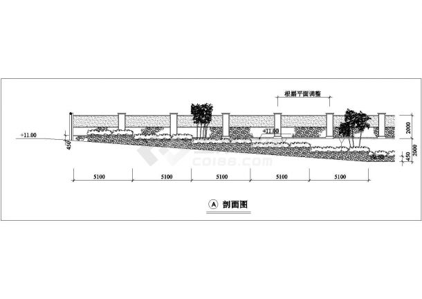 某私家花园景观墙设计cad建筑施工详图-图一