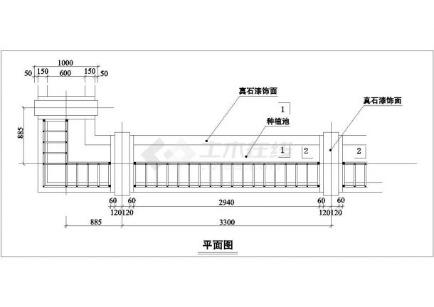 某特色围栏规划设计cad建筑施工详图-图一