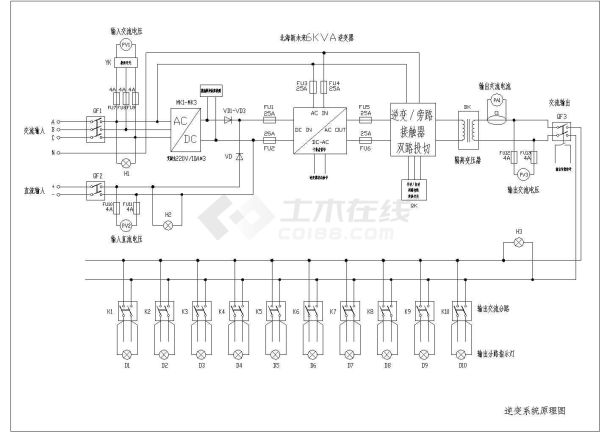 某600MW发电厂逆变电源设计cad全套施工图（甲级院设计）-图一