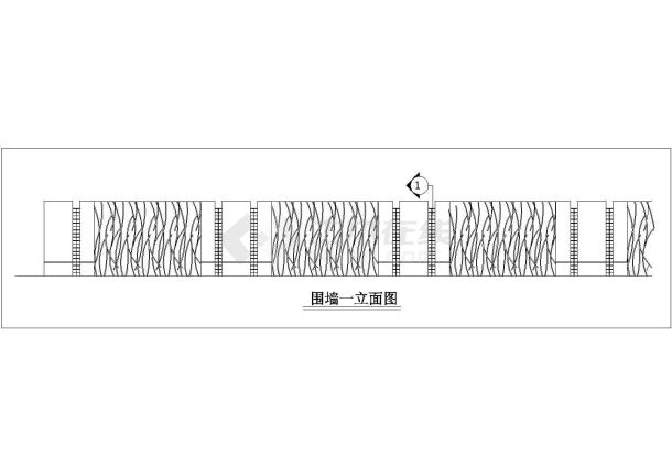 某不锈钢管景观围墙设计cad施工详图-图一