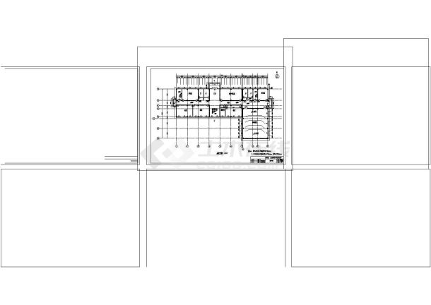 四层框架结构教学楼建筑工程量计算实例cad非常标准图纸-图一