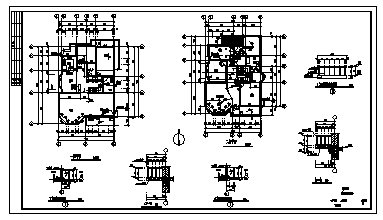 某三层框架结构现代风格别墅建筑施工cad图，共四张_图1