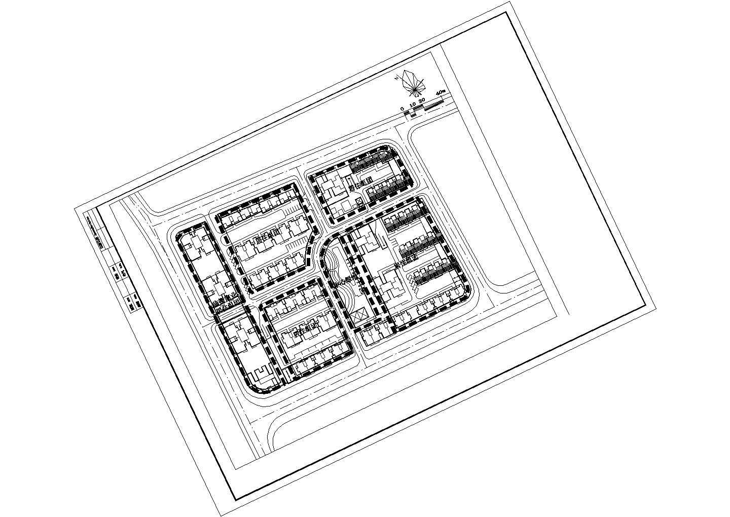 苏州某开发区新型小区楼盘样板房全套规划总图(含配套设施一览表)