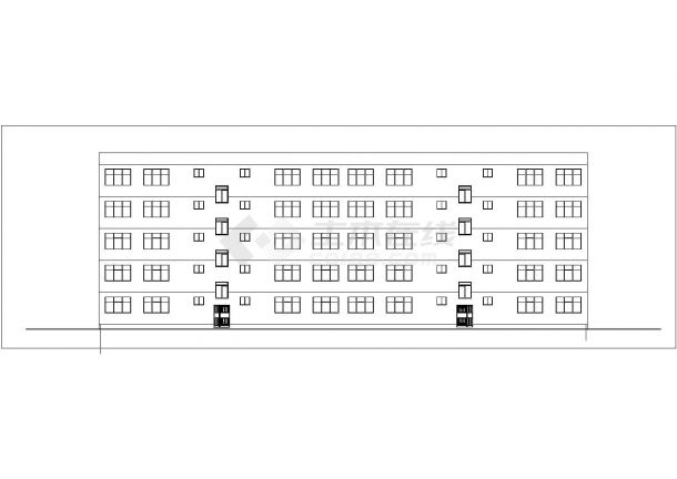 曲阜市某家属住宅区3280平米5层框架结构住宅楼建筑设计CAD图纸-图二