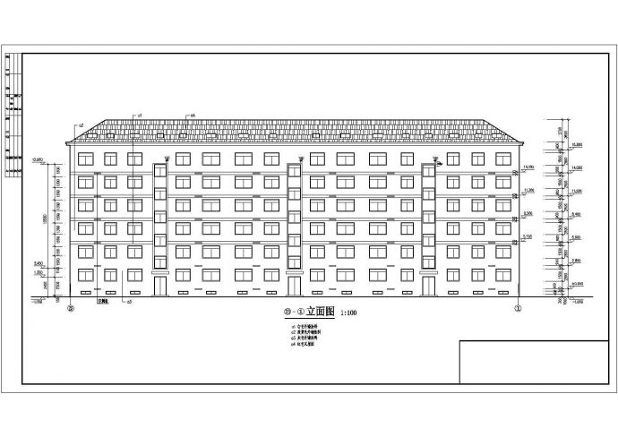 天津某小区4000平米左右6层砌体结构住宅楼建筑设计CAD图纸（带阁楼）_图1