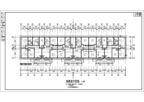 天津某小区4000平米左右6层砌体结构住宅楼建筑设计CAD图纸（带阁楼）-图二
