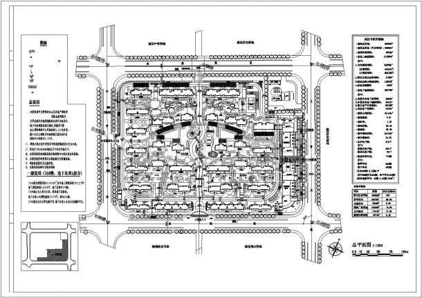 【苏州】某工业园住宅小区住宅楼全套规划cad图(含总技术经济指标)-图一