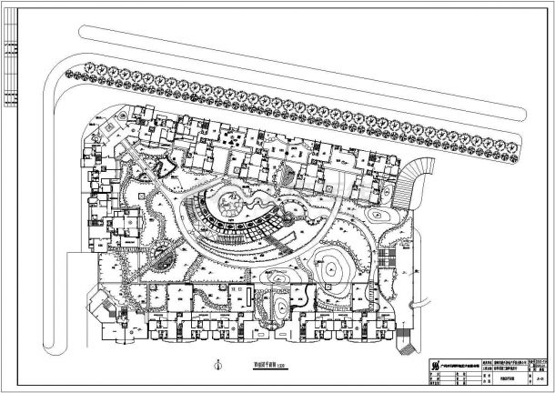 某花园住宅小区绿化规划设计cad总平面方案图-图一