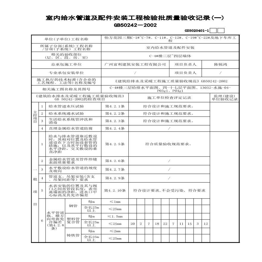 C-4#楼室内给水管道及配件安装3-4-图一