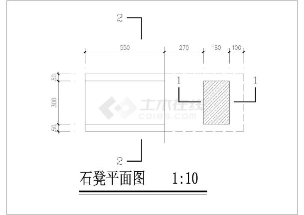 都江堰城市广场演艺广场石凳设计cad施工图-图一