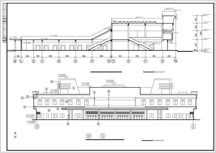 某地二层长途汽车客运站全套施工设计cad图纸（含立面图，剖面图，平面图）_图1