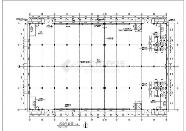 【南京】某二层车间全套建筑施工cad图(含底层平面图)-图一