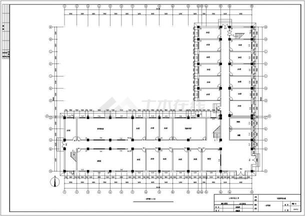 连云港市第三中学5350平米5层框架结构教学楼建筑结构设计CAD图纸-图二